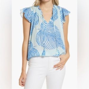 Vineyard Vines Cotton Gauzy Tassel Top Size S